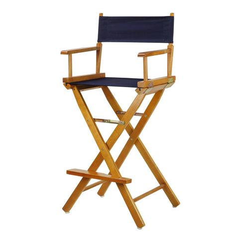 Casual Home 30" Director's Chair Honey Oak Frame-with Navy Canvas, Bar Height