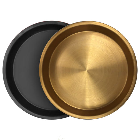 Bayou Classic 300-412 14-in Seafood Serving Trays 4-pc Set Black & Gold Perfect for Crawfish and Seafood Boils Cookouts Tailgating Camping and Backyard Entertaining