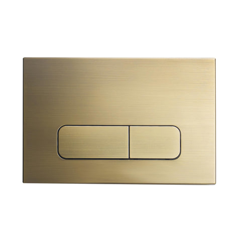 Swiss Madison Well Made Forever Wall Mount Dual Flush Actuator Plate with Rectangle Push Buttons in Brushed Brass (SM-WC003Z)