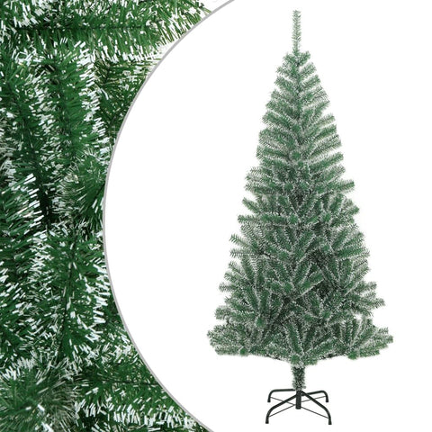 vidaXL Green Artificial Christmas Tree with Flocked Snow - Lifelike PET Material, Sturdy Metal Stand, Reusable Christmas Ornament, 94.5" Tall