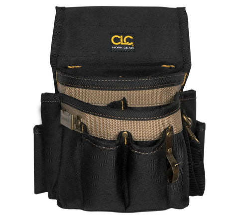 CLC Custom Leathercraft 1505 Electrician's Tool Pouch, 10-Pocket,Black/Tan