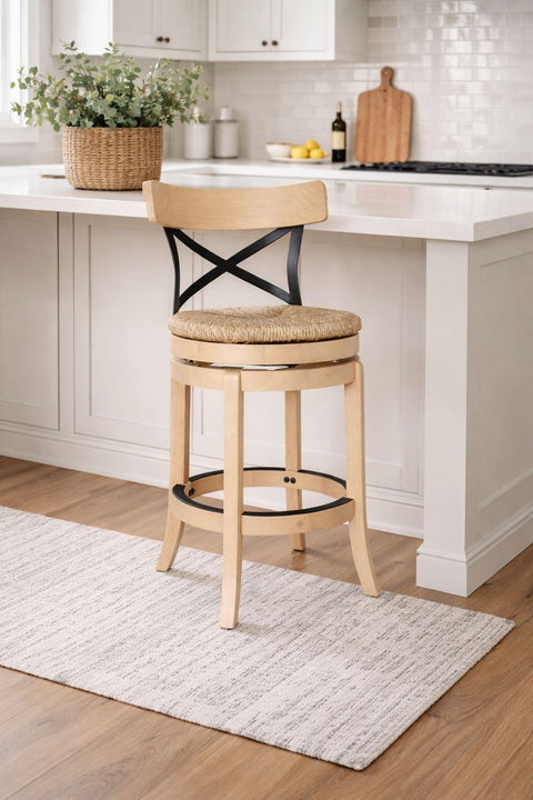 Boraam Myrtle Counter Height Swivel Bar Stool - Blonde Oak