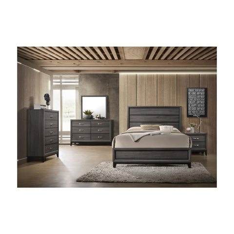 Matrix Furniture Group Sierra Queen 5 Pc Contemporary Bedroom Set Made with Wood in Gray