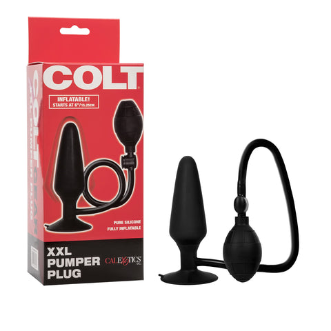 CalExotics COLT XXL Pumper Plug, 6 Inch Inflatable Silicone Anal Plug with Easy Squeeze Bulb and Quick Air Release Valve Black SE-6868-25-3