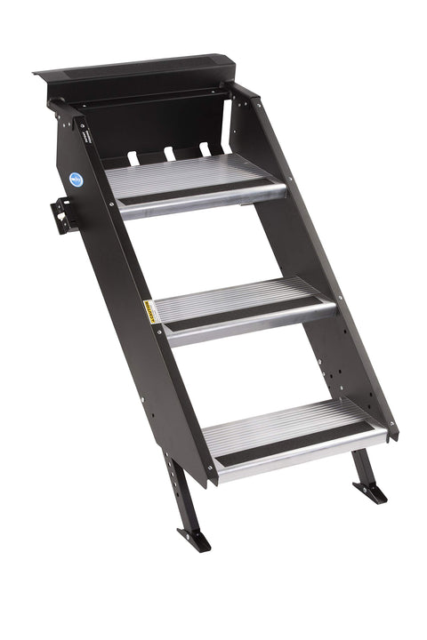MORryde STP-207 StepAbove Fold-Up RV Entry Step - 3-Step (9" Step Rise), Fits 26" to 28" Door Width