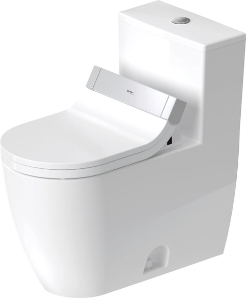 Duravit, 2173510085, ME by Starck 1.28 GPF One Piece Elongated Chair Height Toilet with Top Flush Button - Less Seat, White