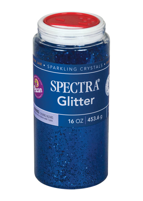 Spectra Arts & Crafts Glitter, Blue, 16 oz., 1 Jar