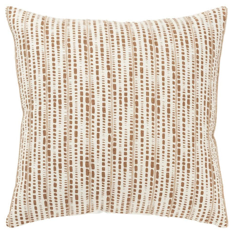 Rizzy Home DSFabricsCES Cotton Throw Pillow, Ivory/Cocoa, Modern, Square, 16x20 inches, Home Decor, Sleeping & Lounging