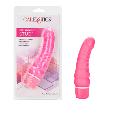 CalExotics Novelties Spellbound Stud Massager, Curved Jack 5.75-Inch, Pink