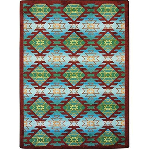 Joy Carpets Kaleidoscope Canyon Ridge Whimsical Area Rugs, Desert Turquoise