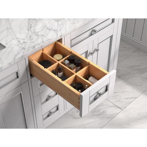 Legion Furniture White Vanity Sink Cabinet with Carrara Top - 30", 36", 60", 72" Sizes White/60