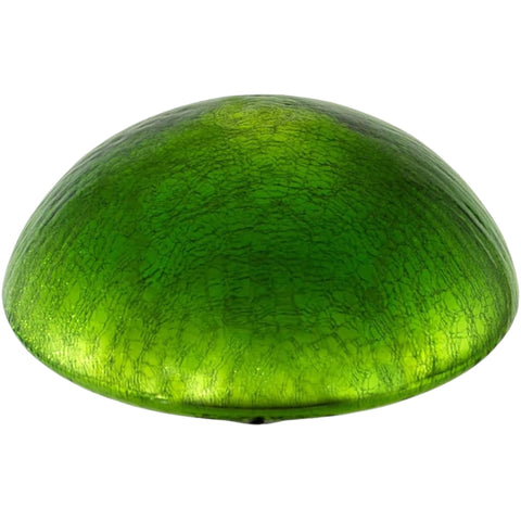 Oakestry Crackle Glass Toadstool – Plum, 9" Diameter x 6" H, Hand-Blown Glass