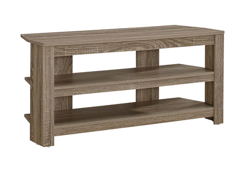 Monarch Specialties I 2569 Tv Stand, 42 Inch, Console, Media Entertainment Center, Storage Shelves, Living Room, Bedroom, Laminate, Brown, Contemporary, Modern