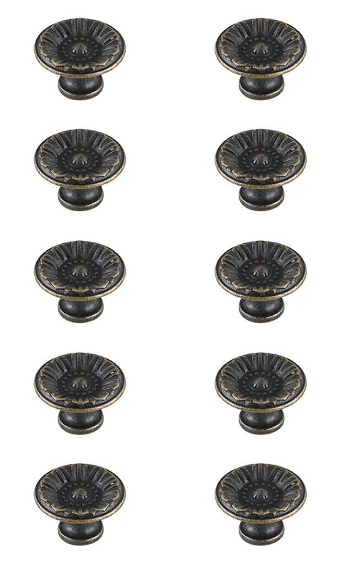 Elegant Lighting Indoor Modern Home Decorative Cabinet/Drawer Hardware Corio 1.1" Diameter Antique Bronze Mushroom Knob Multipack (Set of 10)