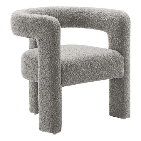 Modway EEI-6479-LGR Kayla Boucle Upholstered Armchair, Light Gray