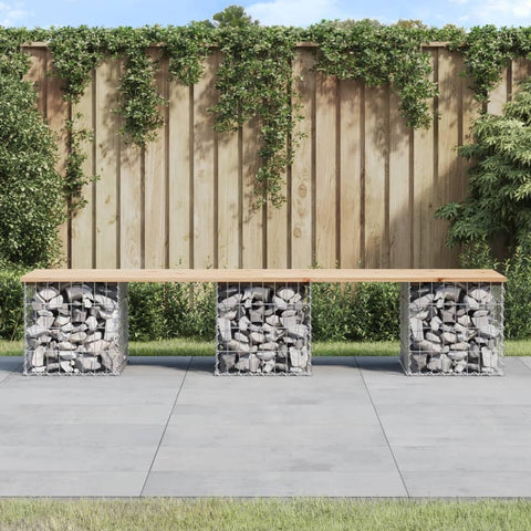 Oakestry Patio Bench Gabion Design 79 9 in x17 3 x16 5 Solid Wood Pine Outdoor Garden Seating Furniture Weather Resistant Durable Heavy Duty Modern Backyard Porch Deck Lawn