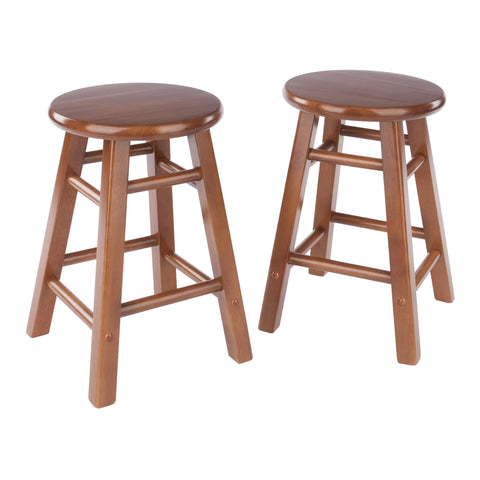Winsome Element 2-Piece Counter Stool Set, Classic Backless Bar Chairs for Kitchen & Dining Room Seating, Timeless Essential Furniture for Home, Dorm, Apartments