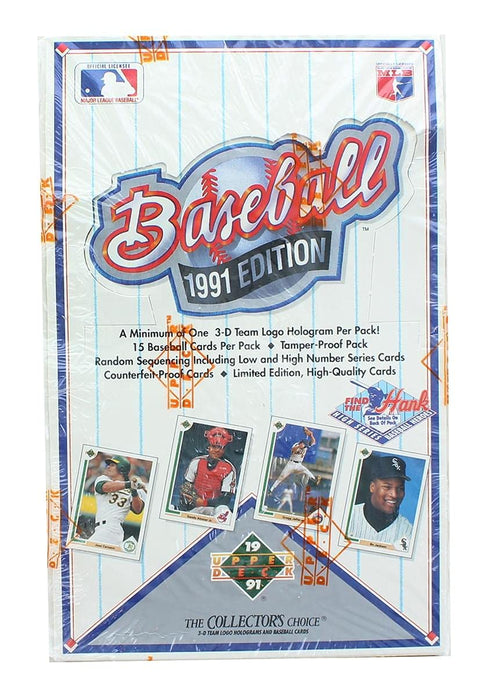 Upper Deck MLB 1991 Baseball Low & High Series Sealed Box | 36 Packs (540 Cards)
