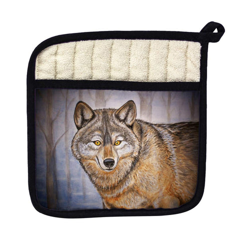 Betsy Drake PT315 Grey Wolf Pot Holder