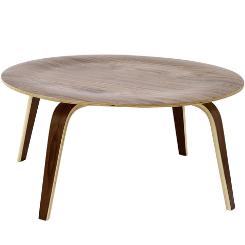 Modway Furniture EEI-509-WAL Plywood Coffee Table in Walnut PlywoodCollection