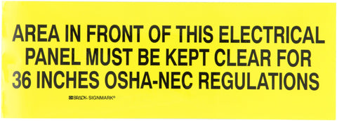 Brady 84949 3-1/2" Height, 10" Width, B-302 High Performance Polyester, Black On Orange Color Electrical Hazard Sign
