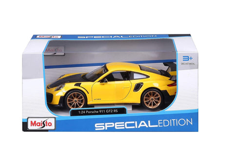Maisto 1:24 Scale Special Edition 2018 Porsche 911 GT2 RS Diecast Vehicle - Yellow/Black