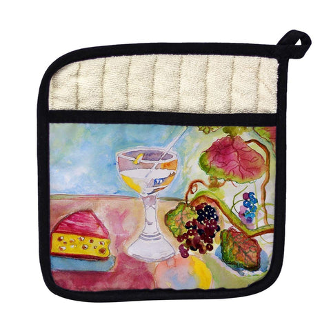 Betsy Drake PT104 Wine & Cheese Pot Holder