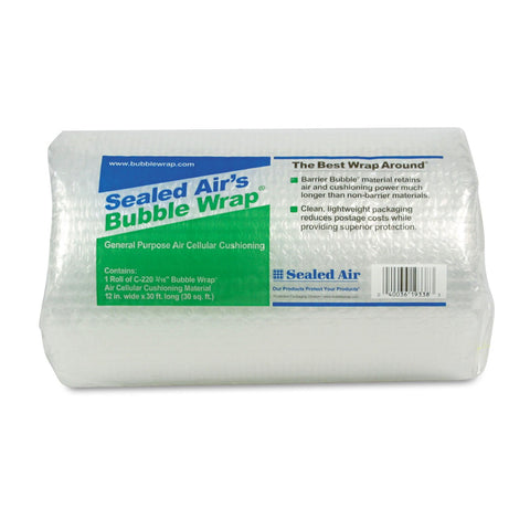 Sealed Air Bubble Wrap Cushioning Material, 3/16 inch Thick, 12 inch x 30 ft.