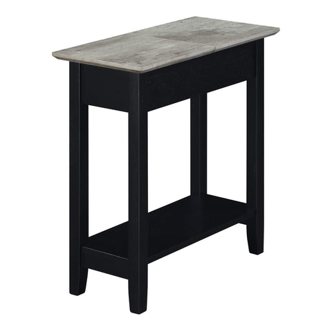 Convenience Concepts American Heritage Flip Top End Table 23.25" - Classic Narrow Chairside Accent with Hidden Storage & Lower Shelf for Traditional, Modern Living Room, Faux Birch/Black
