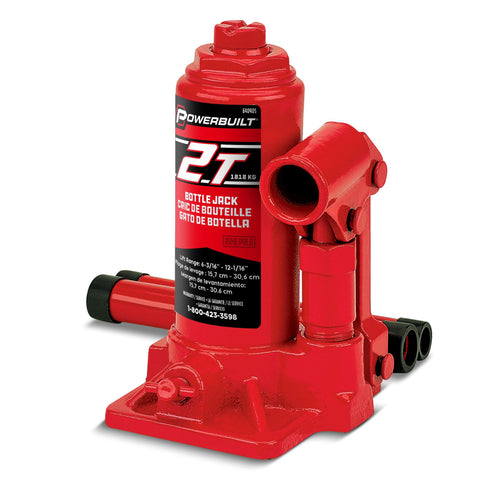 Alltrade Powerbuilt Heavy Duty 2-Ton Bottle Jack, 4000-Pound Capacity Hydraulic Car Lift, Vehicles, Trucks, Red 640405