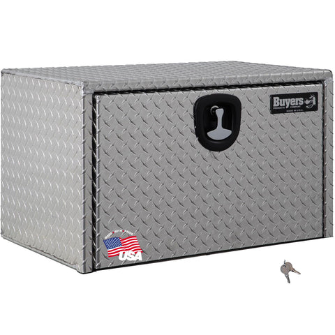 Buyers Products 1705103 Diamond Tread Aluminum Underbody Truck Tool Box, 18 x 18 x 30, Made in USA, .100 in. Thick, Corrosion-Resistant, Locking Compression Latch – Secure Storage for Work Trucks
