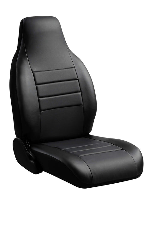 Fia SL67-35 BLK/BLK Custom Fit Front Seat Cover Split Seat 40/20/40 - Leatherette (Solid Black)