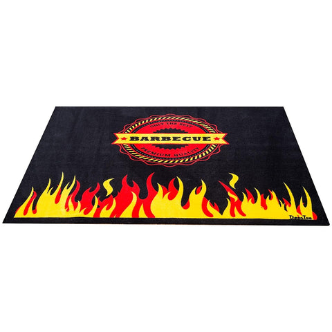 Doortex BBQ Fire Retardant Flame Resistant Mat for Under Grill 39" x 48" Flame Design, Model: FR4BQ3948FL