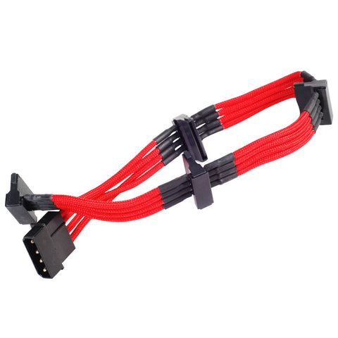 Silverstone PP07-BTSR Sleeved Extension Power Supply Cable with 1 x 4-Pin to 4 x SATA Connectors PP07-BTSR-x