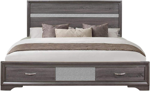 SEVILLE GREY QUEEN BED