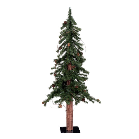 Vickerman Alpine Artificial Christmas Tree with Real Pine Cones, 3' - Small Faux Christmas Tree for Holiday or Rustic Décor - Seasonal Holiday Decoration