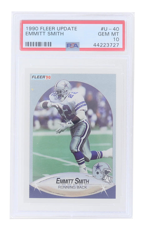 Toynk NFL 1990 Fleer Update #U-40 Emmitt Smith RC Hof PSA 10