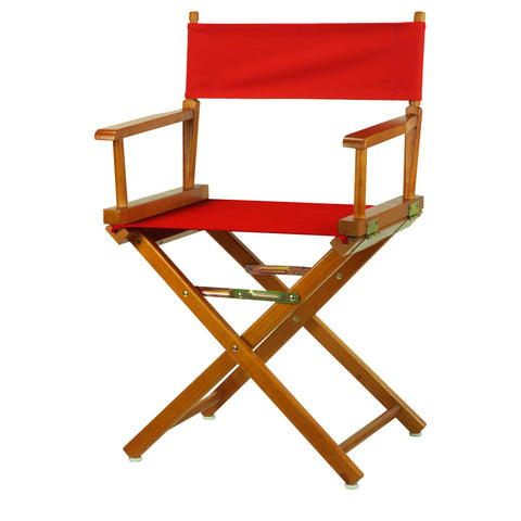 Casual Home 18" Director's Chair Honey Oak Frame with Red Canvas