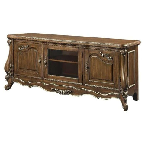 Oakestry Latisha TV Stand Antique Oak Finish Modern Entertainment Console Wooden Media Storage Cabinet Adjustable Shelves Cable Management Contemporary Home Living Room Furniture