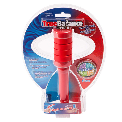 TrueBalance – Portable Balance Game for Kids & Adults | Boosts Coordination, Focus & Fine Motor Skills | Great for STEM Learning, Therapy, Desk Fidgeting & Travel Entertainment, Mini Red