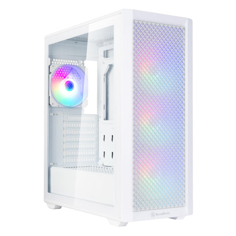 Silverstone Technology FARA 515XR White Compact ATX Tower Chassis with Four Included Rainbow Fans, SST-FA515XR-WG