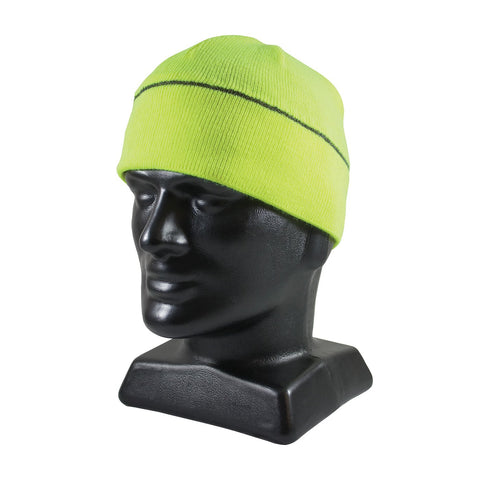 PIP 360-BEANNIEOR Hi-Vis Winter Beannie Cap with Reflective Stripe, Large, Orange