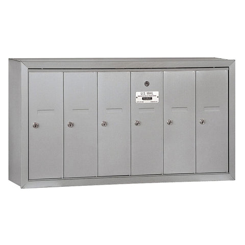 Vertical Mailbox (Includes Master Commercial Lock) - 6 Doors - Aluminum - Surface Mounted - Private Access