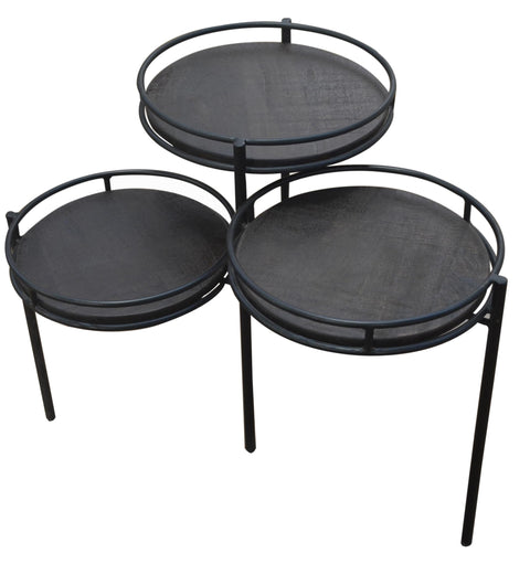 Anaheim Indira Foldable Planter Stand in Modern Black on Solid Wood