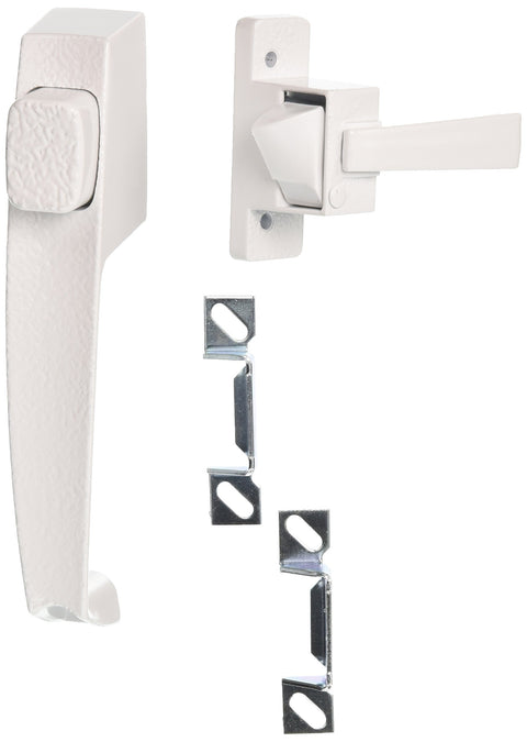 Wright Products - Tie Down Textured Push Button Door Latch for Screen and Storm Doors, White