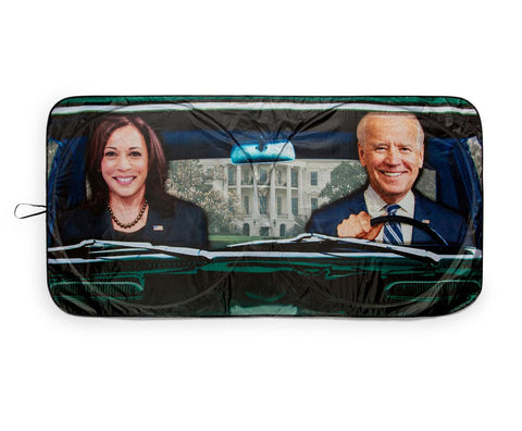 President Biden and VP Harris Sunshade for Windshield | Foldable Sun Visor Protector for Cars, Trucks, SUVs | Blocks UV Rays, Sun Glare | 64 x 32 Inches