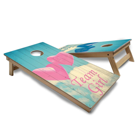 Skip's Garage Gender Reveal All-Weather Cornhole Boards - PVC - Include Carrying Case