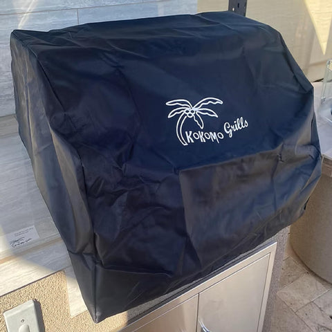 Kokomo Grills Built in BBQ Grill Canvas Covers | Heavy Duty Waterproof, Weather Resistant BBQ Island Grill Top Cover | 3-Burner Gas Grill Protector for Bull Lonestar, Gas Charcoal Black