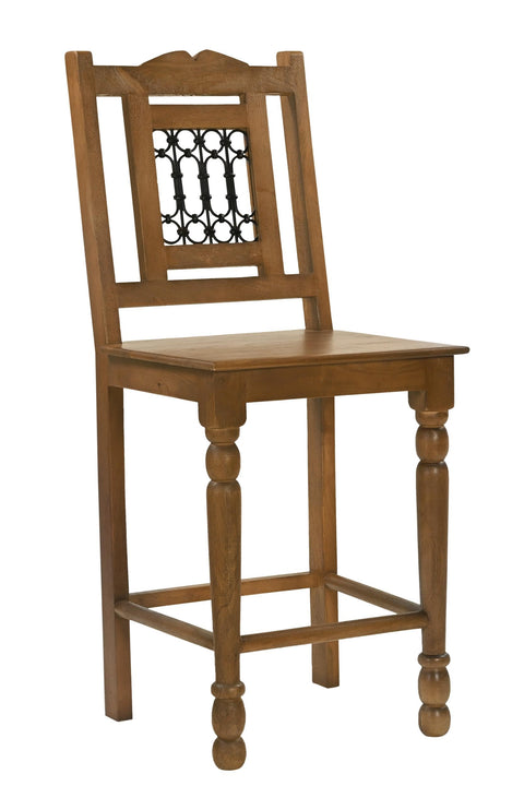Moti Bliss Bar Chair 2-Piece Set in Traditional Spice Tan on Solid Wood