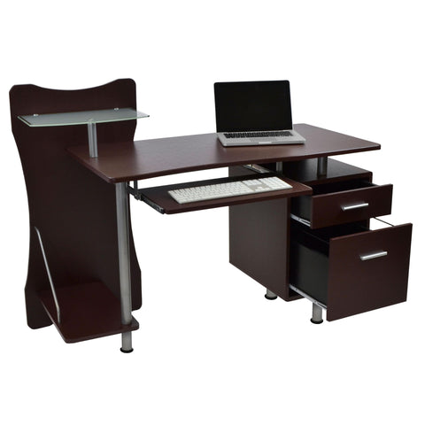 Techni Mobili Stylish Computer Desk with Storage. Color: Chocolate
